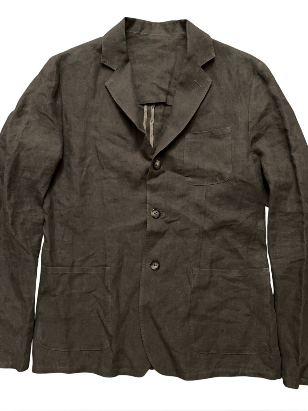 Jim Thompson Blazer Chore Jacket Mens 40 Sports Coat Linen Unconstructured Brown